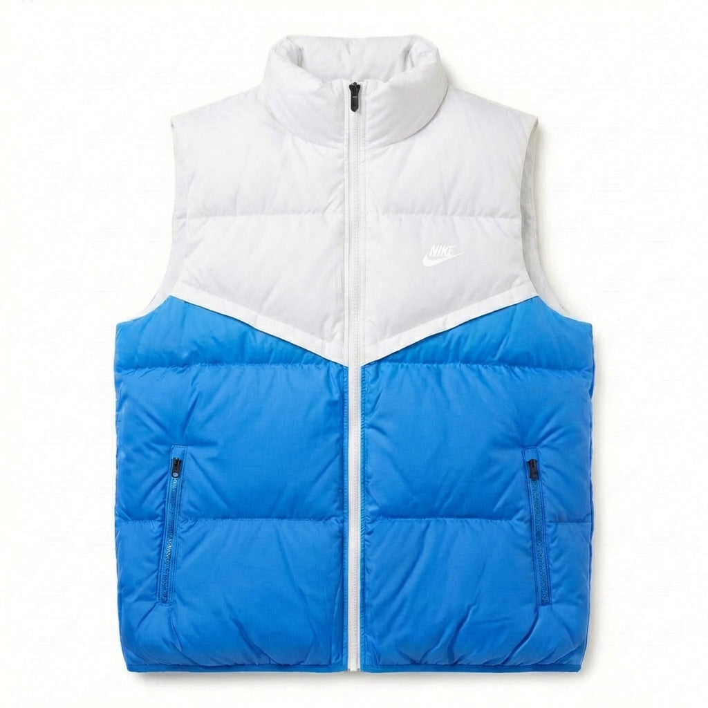 Smanicato Puffer Bianco/Blu